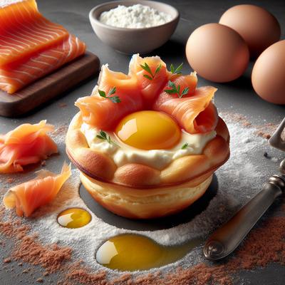 Image of Smoked Salmon on Creamy Egg Filled Popovers