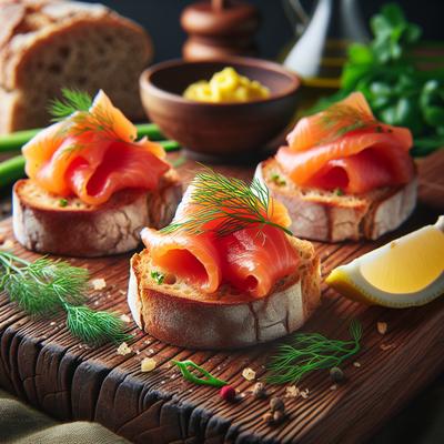 Image of Smoked Salmon on Irish Soda Bread Crostini