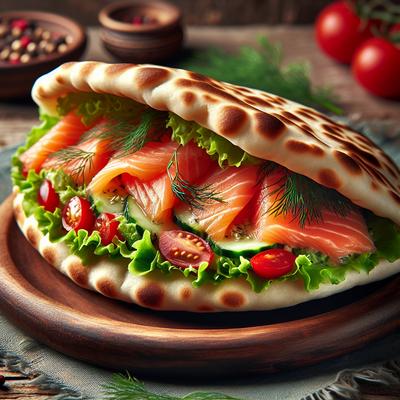 Image of Smoked Salmon or Trout Salad in Pita Pockets