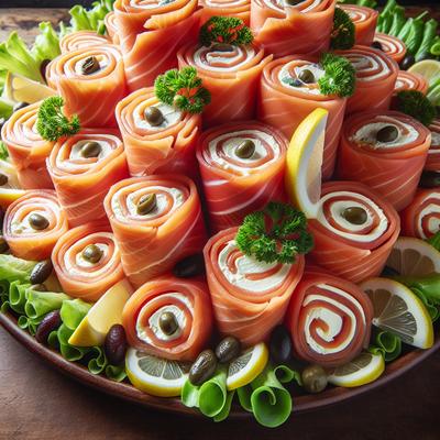 Image of Smoked Salmon Party Roll Ups