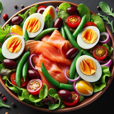 Image of Smoked Salmon Salad Nicoise Style