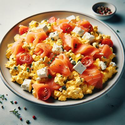 Image of Smoked Salmon Scramble with Feta