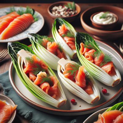 Image of Smoked Salmon Stuffed Belgian Endive Boats