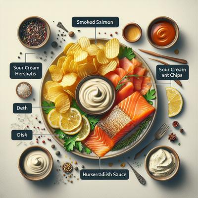 Image of Smoked Salmon W Kettle Chips Sour Cream Horseradish Sauce