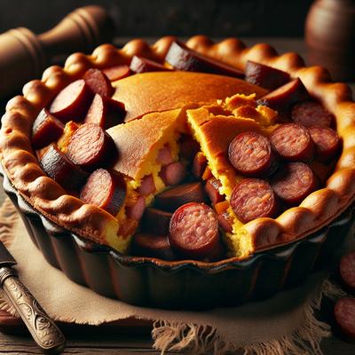 Image of Smoked Sausage and Cornbread Pie