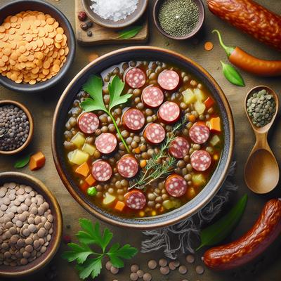 Image of Smoked Sausage and Lentil Soup