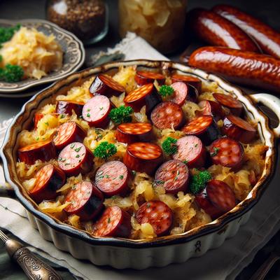 Image of Smoked Sausage and Sauerkraut Casserole
