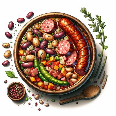 Image of Smoked Sausage and Three Bean Stew