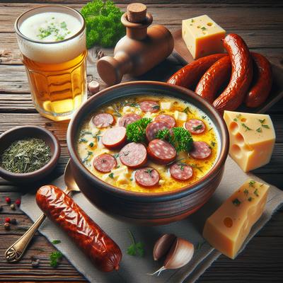 Image of Smoked Sausage Beer Cheese Soup