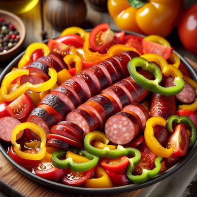 Image of Smoked Sausage Bell Peppers and Tomatoes