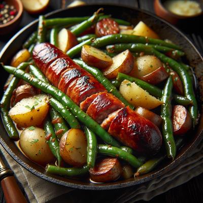 Image of Smoked Sausage Green Beans Potato Skillet