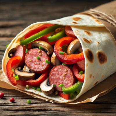 Image of Smoked Sausage Pepper Mushroom Wrap