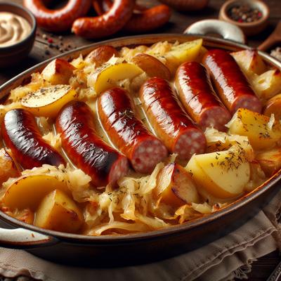Image of Smoked Sausage Sauerkraut Casserole