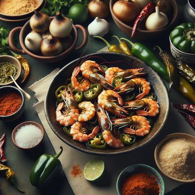 Image of Smoked Shrimp with Poblano Tomatillo Sauce