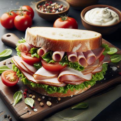 Image of Smoked Turkey and Country Ham Salad Sandwich