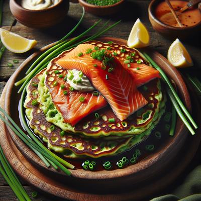 Image of Smoked Wild Irish Salmon with Chive Pancakes