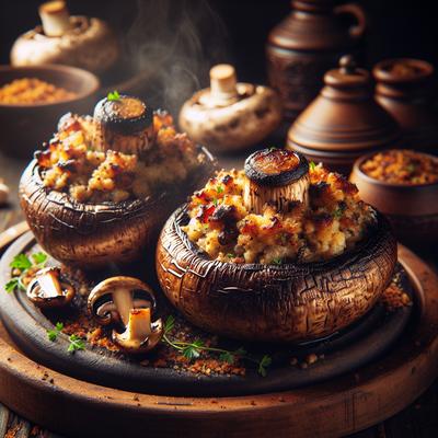 Image of Smokey Roasted Stuffed Portabella Mushrooms