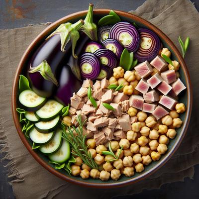Image of Smoky Eggplant Tuna and Chickpea Salad