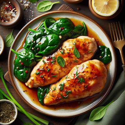 Image of Smothered Chicken Breasts with Spinach