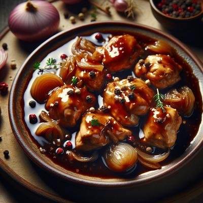 Image of Smothered Chicken in Wine Sauce
