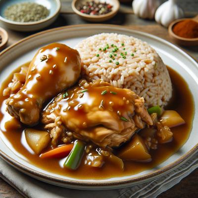 Image of Smothered Chicken with Brown Rice