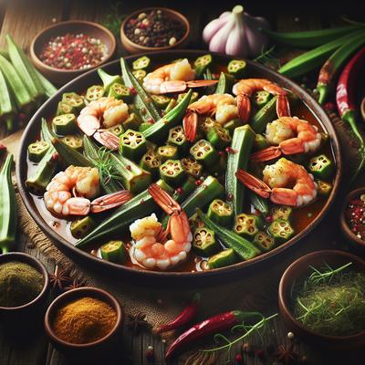 Image of Smothered Okra Wth Shrimp