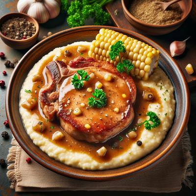 Image of Smothered Pork Chops and Grits