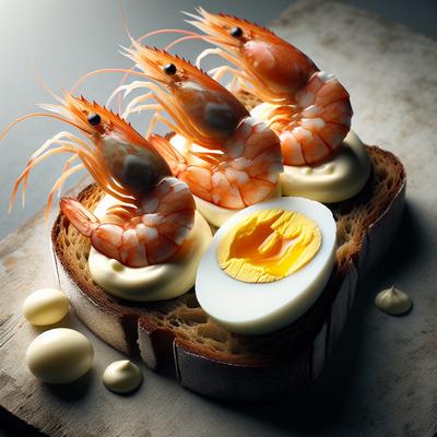 Image of Smushi 3 Greenlandic Prawns with Mayonnaise and Hard Boiled Egg