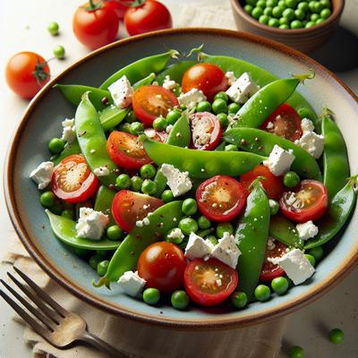 Image of Snap Pea Feta Cherry Tomato Salad