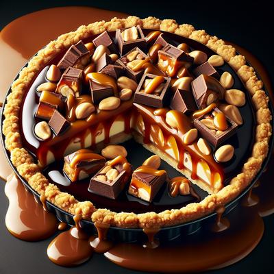 Image of Snickers Pie with Fudge Sauce