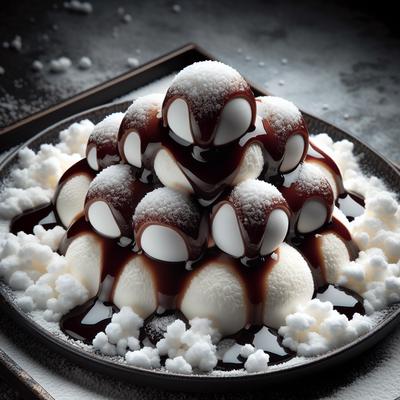 Image of Snow Eggs with Chocolate Sauce