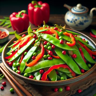 Image of Snow Peas with Red Bell Peppers