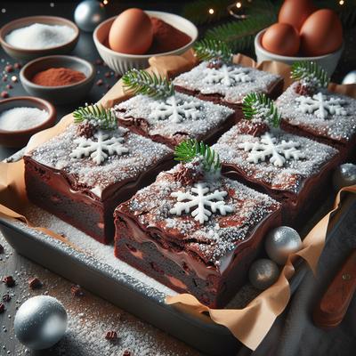 Image of Snow Topped Holiday Brownie Bars