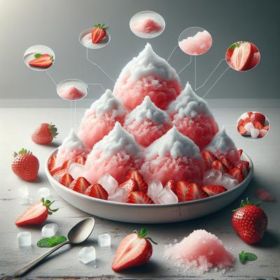 Image of Snowcapped Pink Strawberry Mountains Strawberry Granita