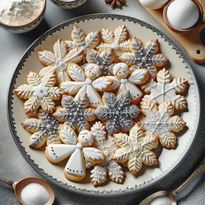 Image of Snowflake Angel Cookies