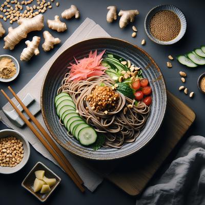 Image of Soba Noodle Salad with Ginger Peanut Dressing