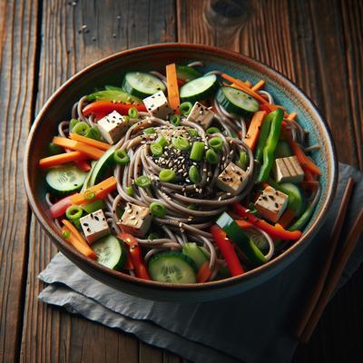 Image of Soba Noodle Salad with Vegetables and Tofu