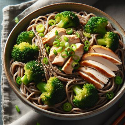 Image of Soba Noodles with Broccoli and Chicken