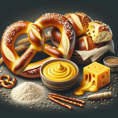 Image of Soft Baked Pretzels and a Cheesy Mustard Dip