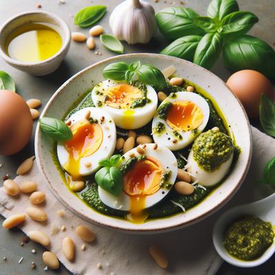 Image of Soft Boiled Eggs with Pesto