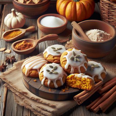 Image of Soft Iced Pumpkin Cookies
