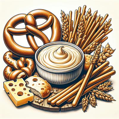Image of Soft Pretzels or Breadsticks with Swiss Cheese Dip
