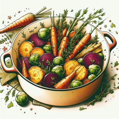 Image of Soft Roasted Winter Vegetables with Herbs