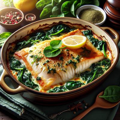 Image of Sole and Spinach Casserole