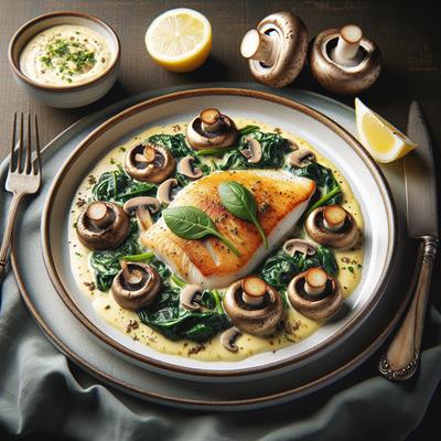 Image of Sole Florentine Aux Champignons