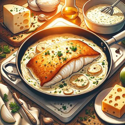 Image of Sole Mornay Baked Fish with a White Cheese Sauce