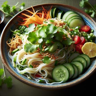 Image of Somen Noodle Salad with Ginger Cilantro Dressing