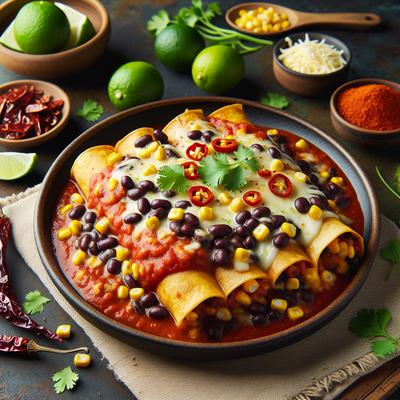 Image of Sonoran Black Bean Corn Enchiladas