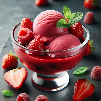 Image of Sorbet De Fraises Et De Framboises Strawberry Raspberry