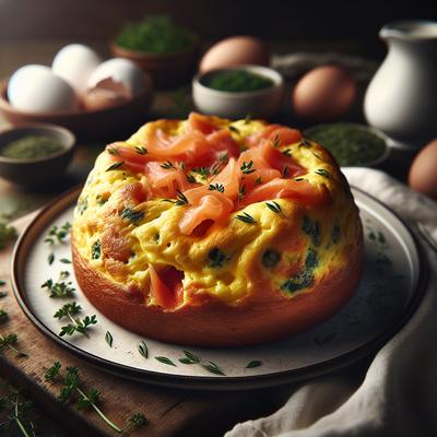 Image of Souffled Smoked Salmon and Tarragon Omelette